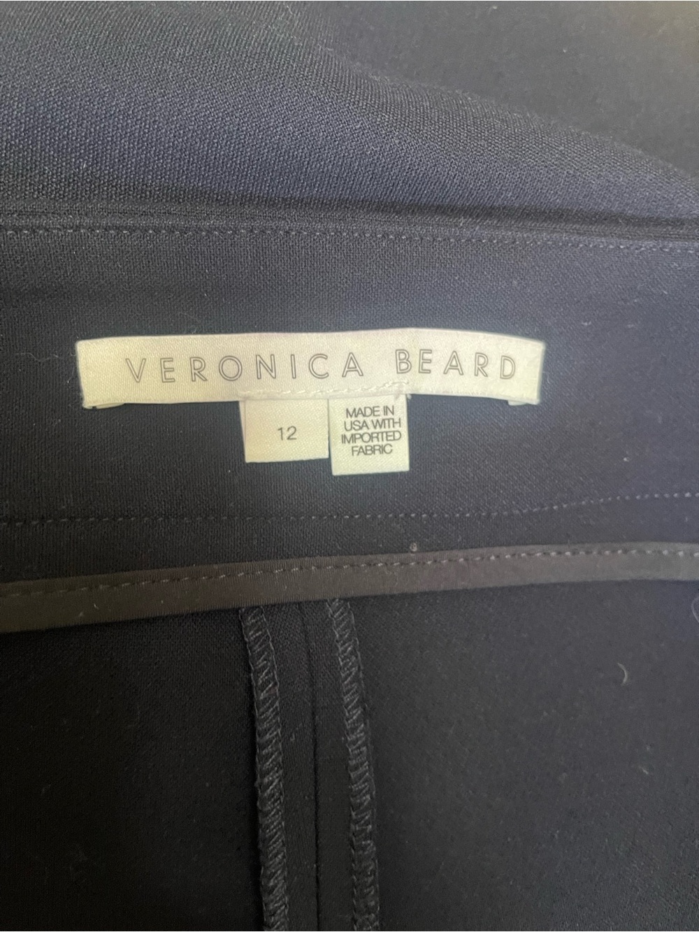 Veronica Beard Renzo Crop Trousers Pants in Navy/Silver Sz 12 $448 - Picture 10 of 15
